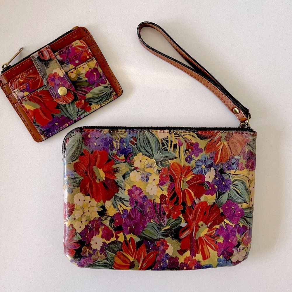Patricia Nash Cassini Citrus Sunrise Wristlet and Card Holder Wallet